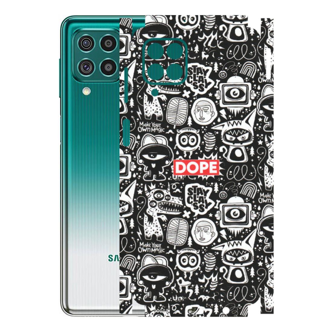 Samsung M/F/Note/Flip and C Phone Skins (All Models) - Dope Stay Classy Black Doodles - Matte Finish (M-126) Samsung Galaxy F62