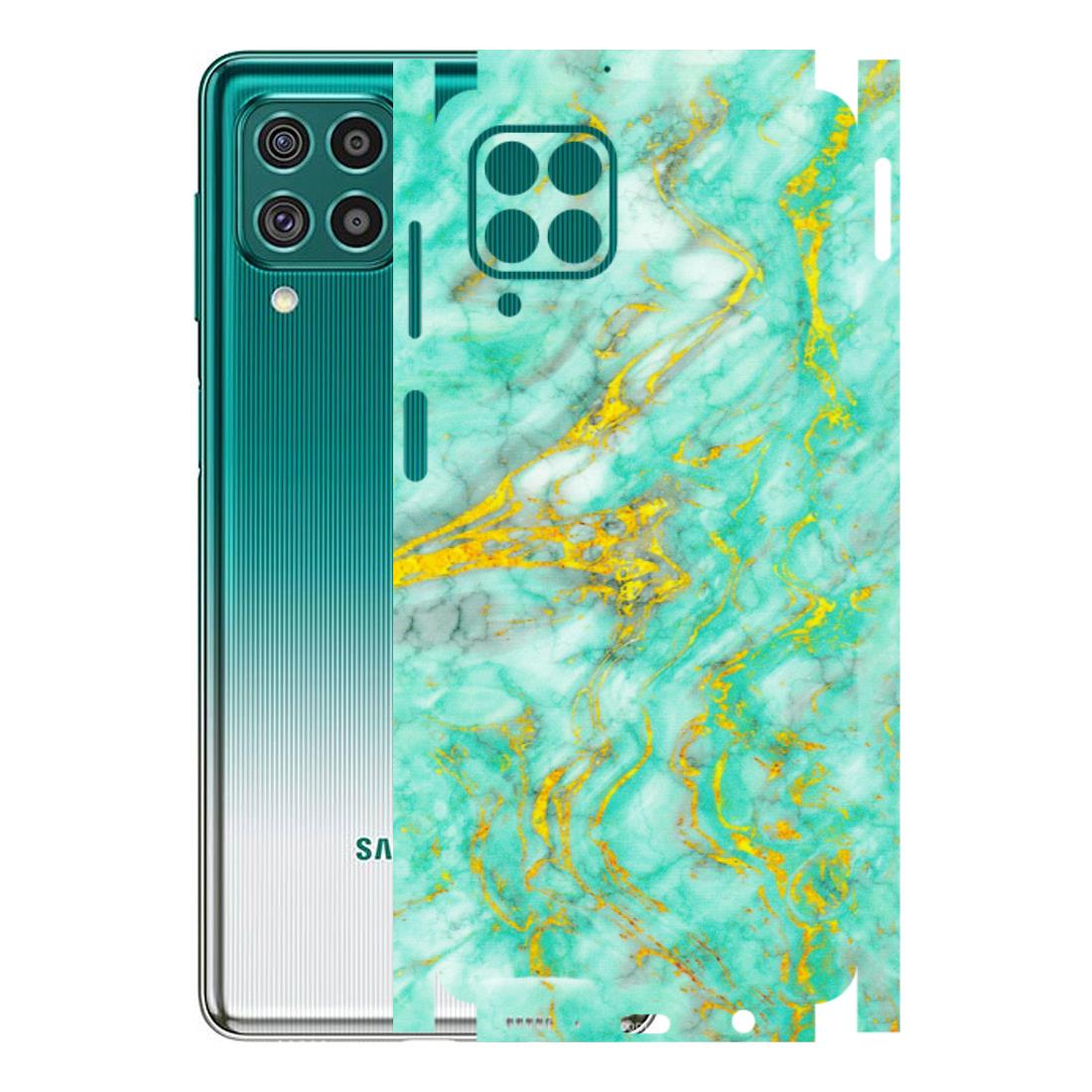 Samsung M/F/Note/Flip and C Phone Skins (All Models) - Green And Gold Marble Feel - Matte Finish (M-16) Samsung Galaxy F62