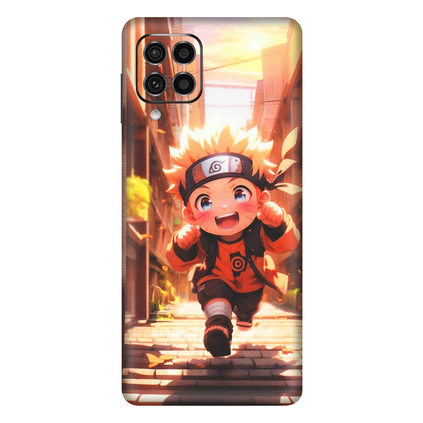 Samsung M/F/Note/Flip and C Phone Skins (All Models) - Naruto Cute Toon Running - Matte Finish (M-04) Samsung Galaxy F62