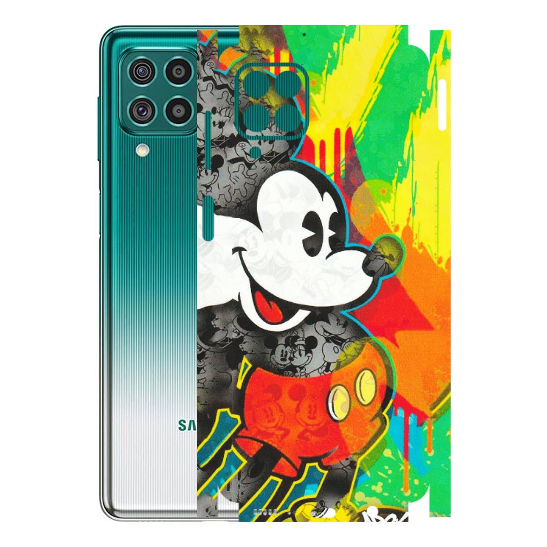 Samsung M/F/Note/Flip and C Phone Skins (All Models) - Multiple Mickey With Colourful Texture - Matte Finish (M-84) Samsung Galaxy F62