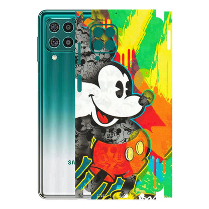 Samsung M/F/Note/Flip and C Phone Skins (All Models) - Multiple Mickey With Colourful Texture - Matte Finish (M-84) Samsung Galaxy F62