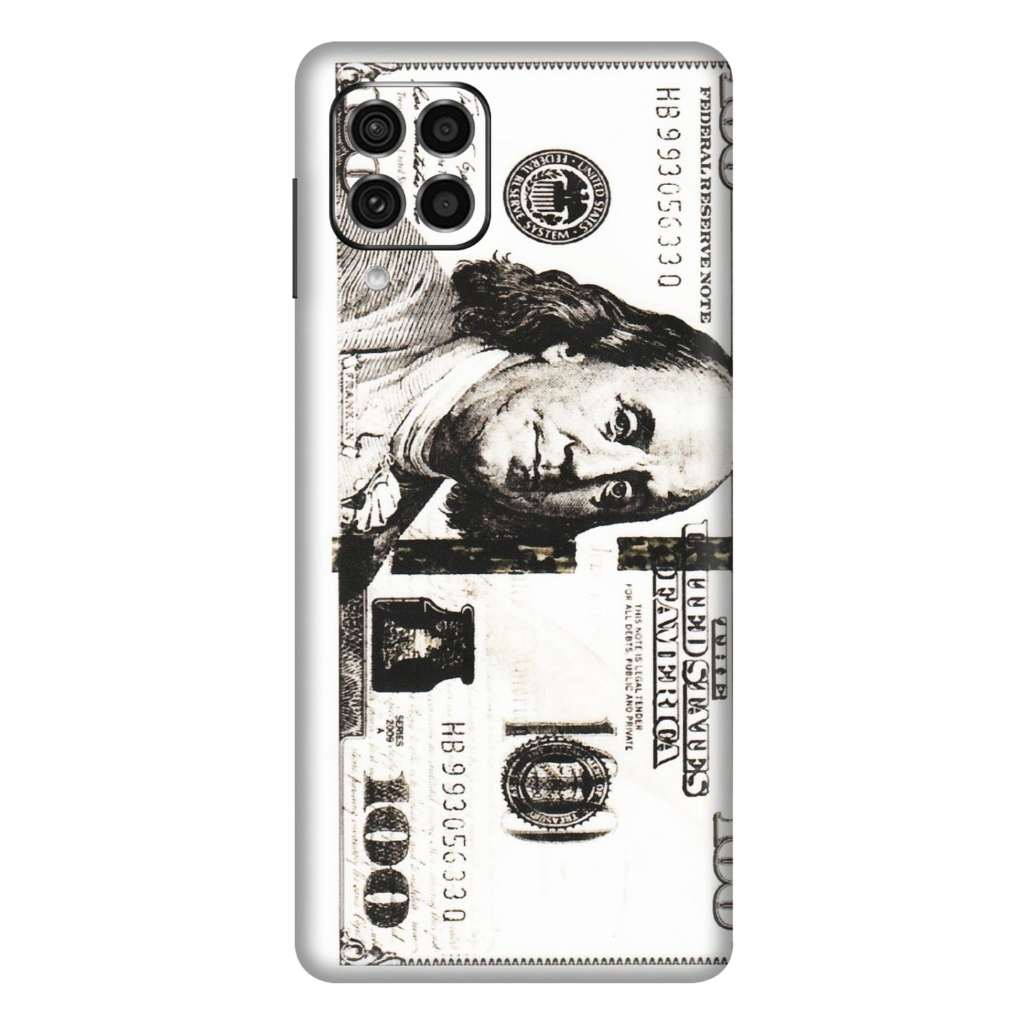 Samsung M/F/Note/Flip and C Phone Skins (All Models) - 100 Dollar Currency - Transparent Finish (T-01) Samsung Galaxy F62