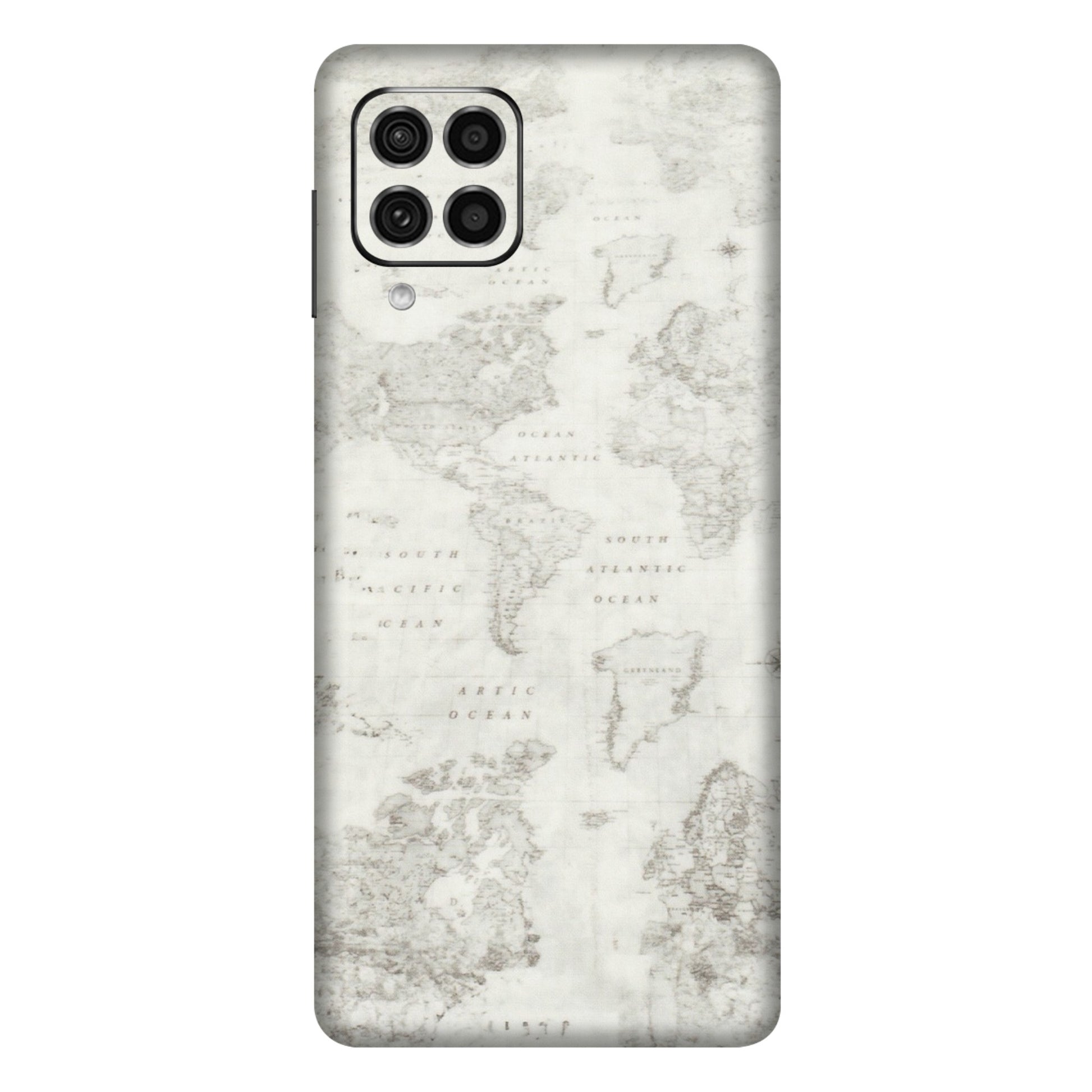Samsung M/F/Note/Flip and C Phone Skins (All Models) - World Travel Map - Transparent Finish (T-04) Samsung Galaxy F62