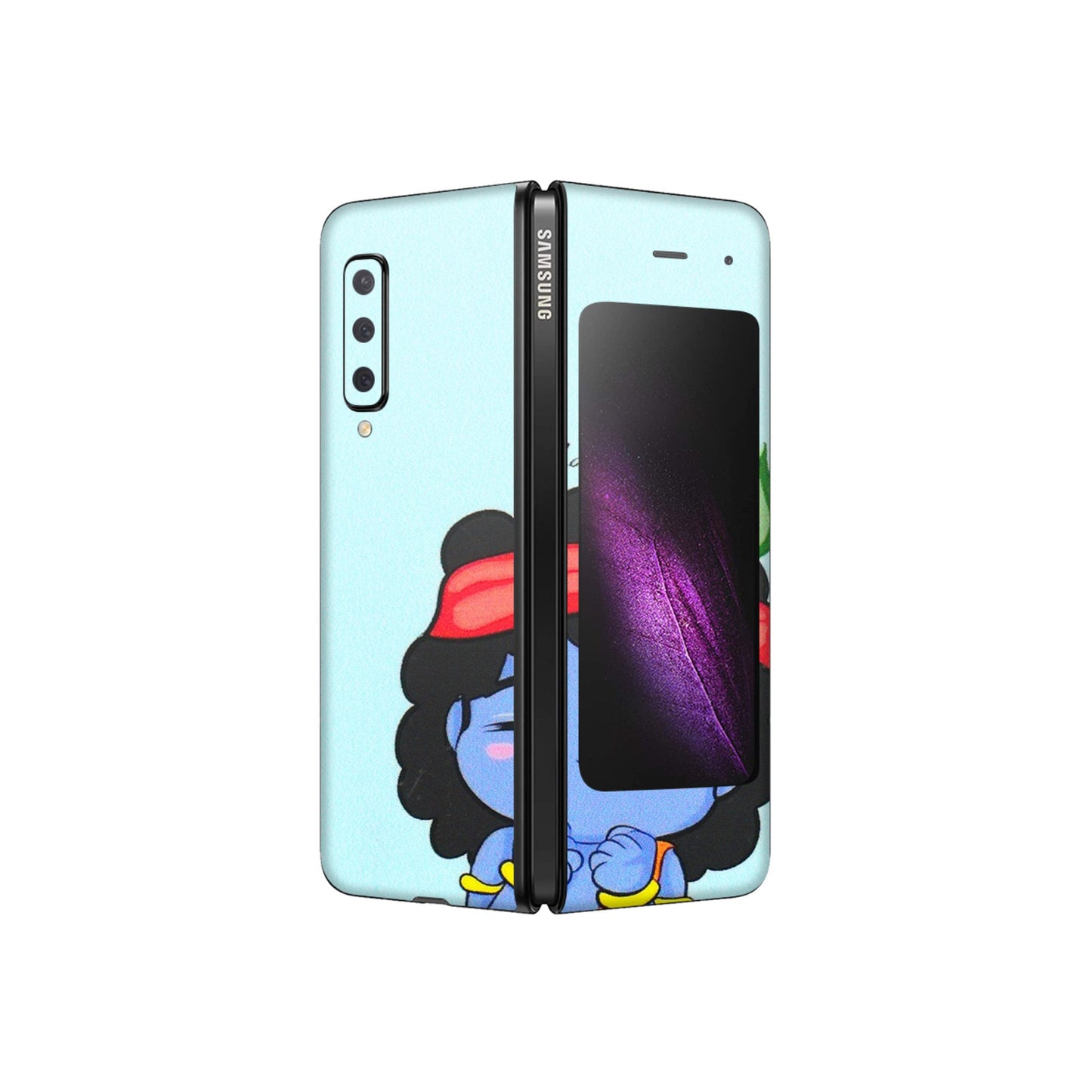 Samsung M/F/Note/Flip and C Phone Skins (All Models) - Radhe Radhe Cute Toon - 3D Embossed Finish (L-05) Samsung Galaxy Fold