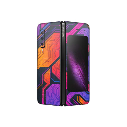 Samsung M/F/Note/Flip and C Phone Skins (All Models) - Tech Circuits Futuristic - 3D Embossed Finish (L-07) Samsung Galaxy Fold