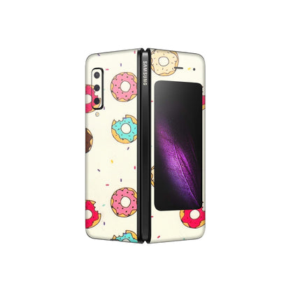 Samsung M/F/Note/Flip and C Phone Skins (All Models) - Mini Donuts Doodle Art - 3D Embossed Finish (L-122) Samsung Galaxy Fold