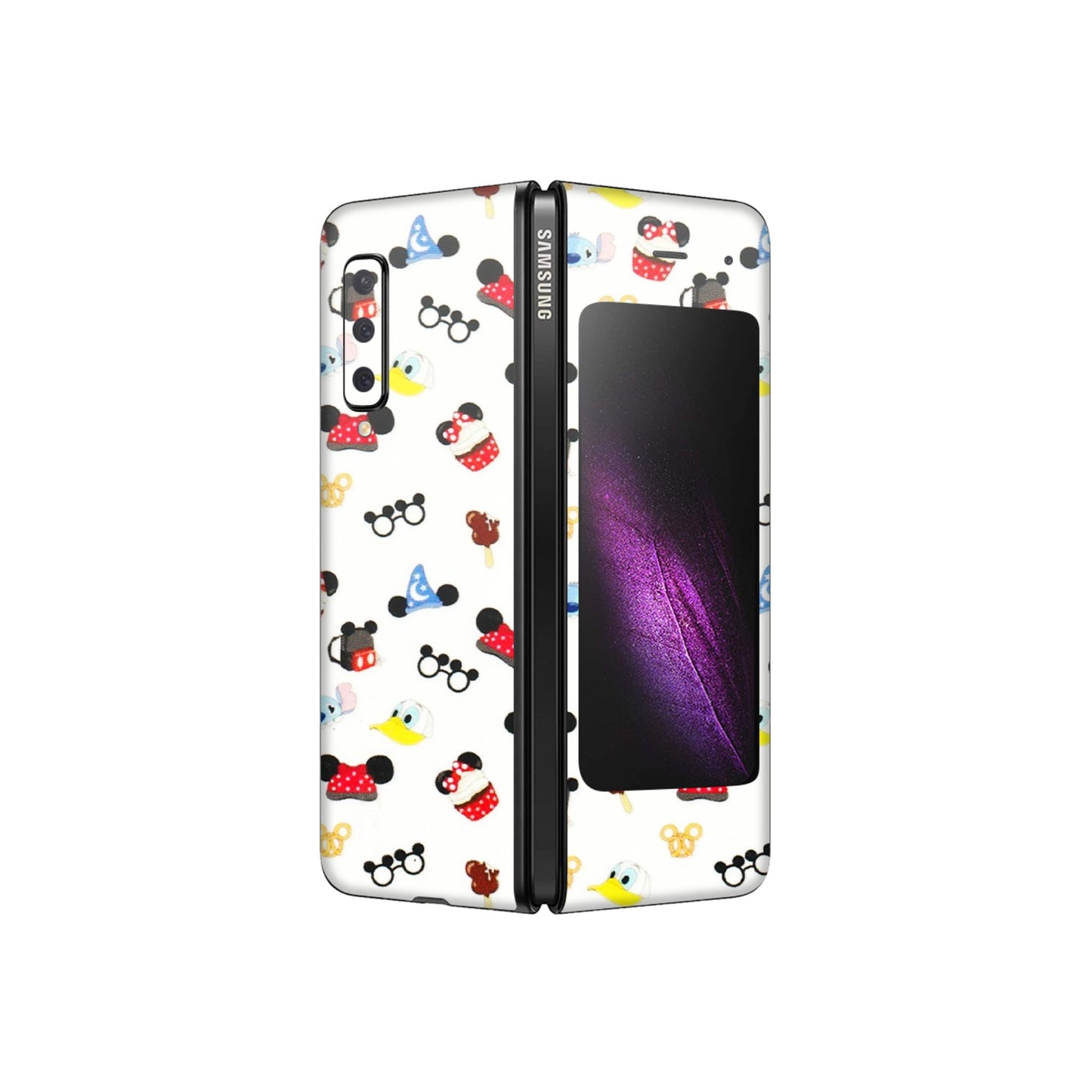 Samsung M/F/Note/Flip and C Phone Skins (All Models) - Minnie Mouse & Donald Doodles s - 3D Embossed Finish (L-194) Samsung Galaxy Fold