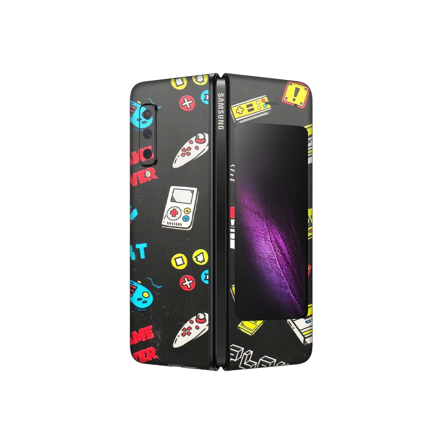 Samsung M/F/Note/Flip and C Phone Skins (All Models) - Gaming Doodles - 3D Embossed Finish (L-224) Samsung Galaxy Fold