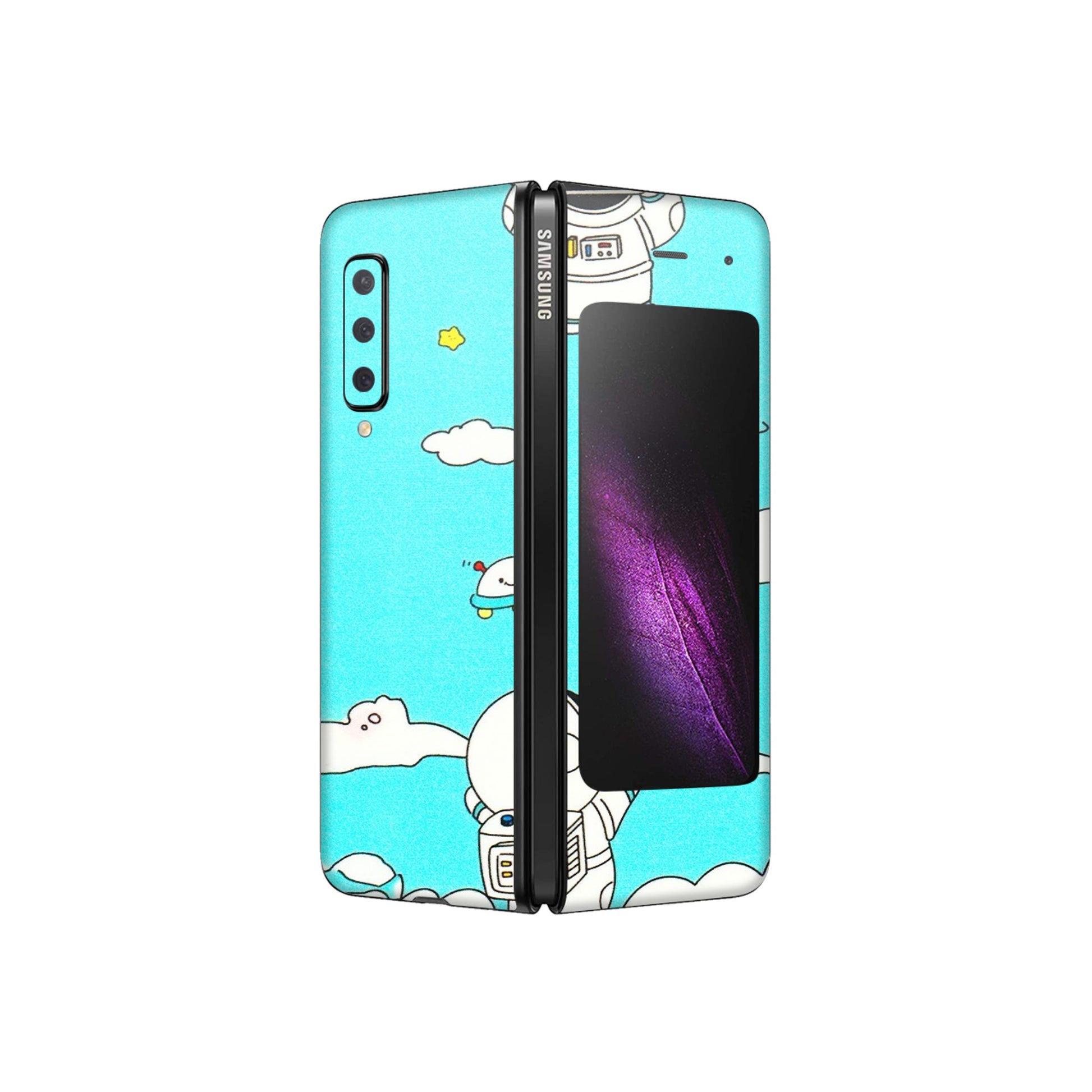 Samsung M/F/Note/Flip and C Phone Skins (All Models) - Blue Skies Astro Float - 3D Embossed Finish (L-230) Samsung Galaxy Fold