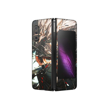 Samsung M/F/Note/Flip and C Phone Skins (All Models) - Kakashi Shattered Glass Effect - 3D Embossed Finish (L-237) Samsung Galaxy Fold