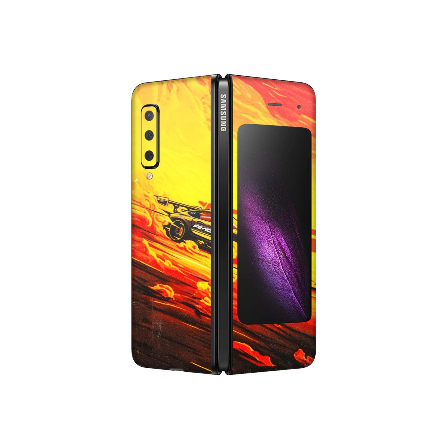 Samsung M/F/Note/Flip and C Phone Skins (All Models) - AMG Car Speed Cover - 3D Embossed Finish (L-256) Samsung Galaxy Fold