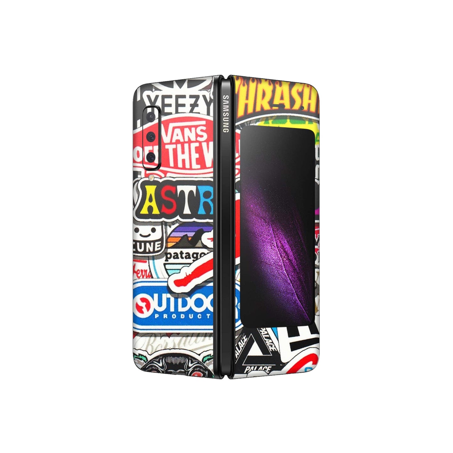 Samsung M/F/Note/Flip and C Phone Skins (All Models) - Multi Brands Sticker Graffiti - 3D Embossed Finish (L-37) Samsung Galaxy Fold