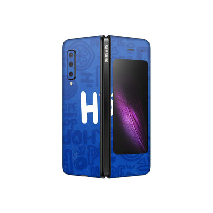 Samsung M/F/Note/Flip and C Phone Skins (All Models) - Hope Doodles Blue - 3D Embossed Finish (L-43) Samsung Galaxy Fold