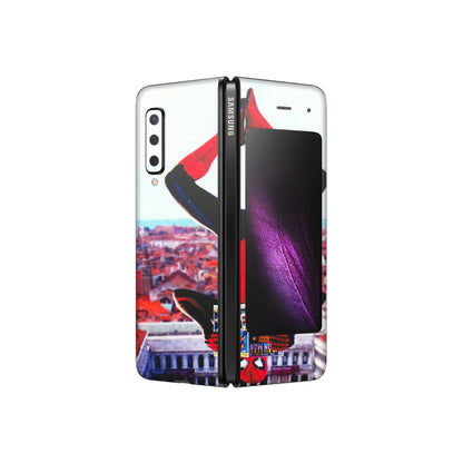 Samsung M/F/Note/Flip and C Phone Skins (All Models) - Spiderman Hanging - 3D Embossed Finish (L-53) Samsung Galaxy Fold