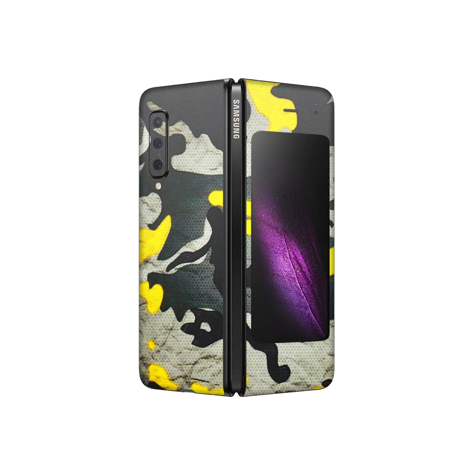 Samsung M/F/Note/Flip and C Phone Skins (All Models) - Yellow Camouflage - 3D Embossed Finish (L-61) Samsung Galaxy Fold