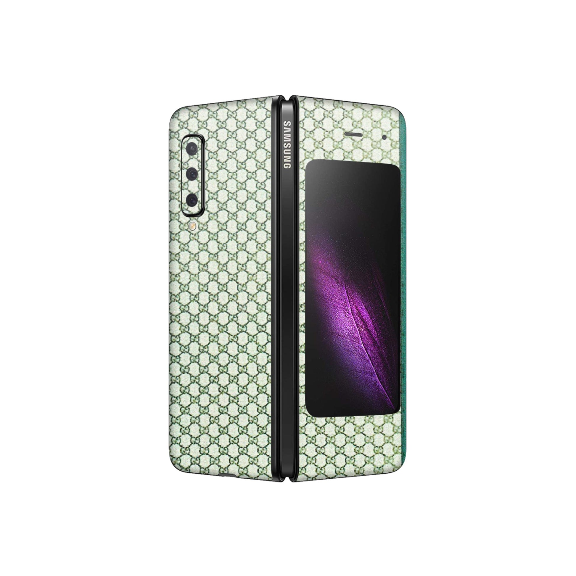 Samsung M/F/Note/Flip and C Phone Skins (All Models) - Gucci Fabric Pattern - 3D Embossed Finish (L-73) Samsung Galaxy Fold