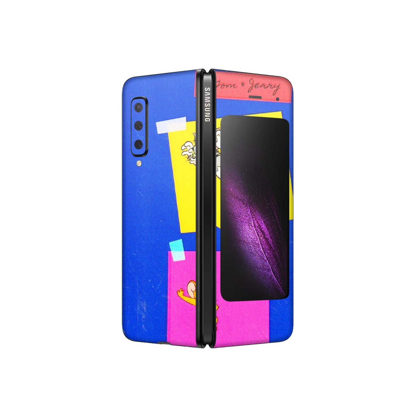 Samsung M/F/Note/Flip and C Phone Skins (All Models) - Tom N Jerry Sticky Notes - 3D Embossed Finish (L-88) Samsung Galaxy Fold