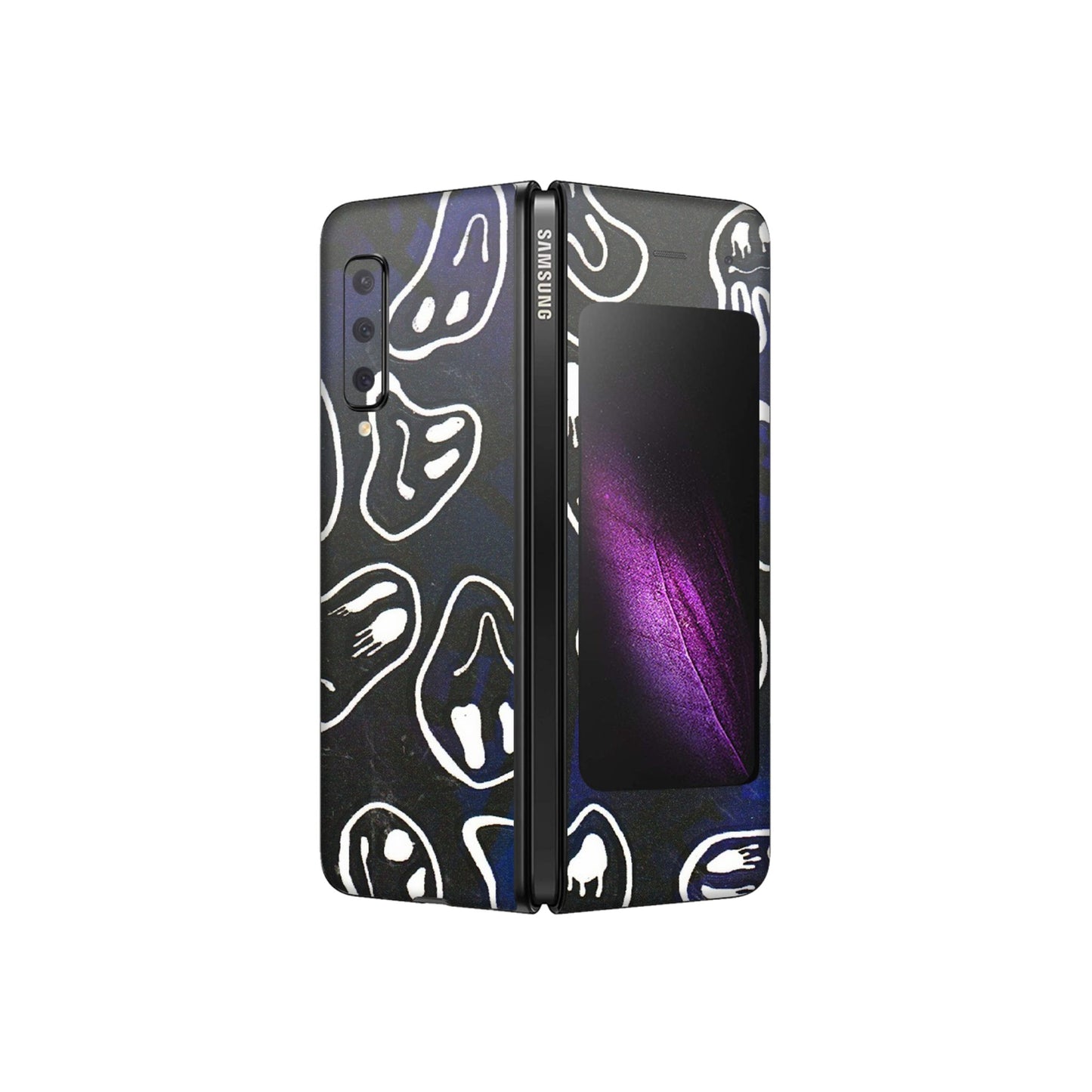 Samsung M/F/Note/Flip and C Phone Skins (All Models) - Distorted Smileys - 3D Embossed Finish (L-92) Samsung Galaxy Fold