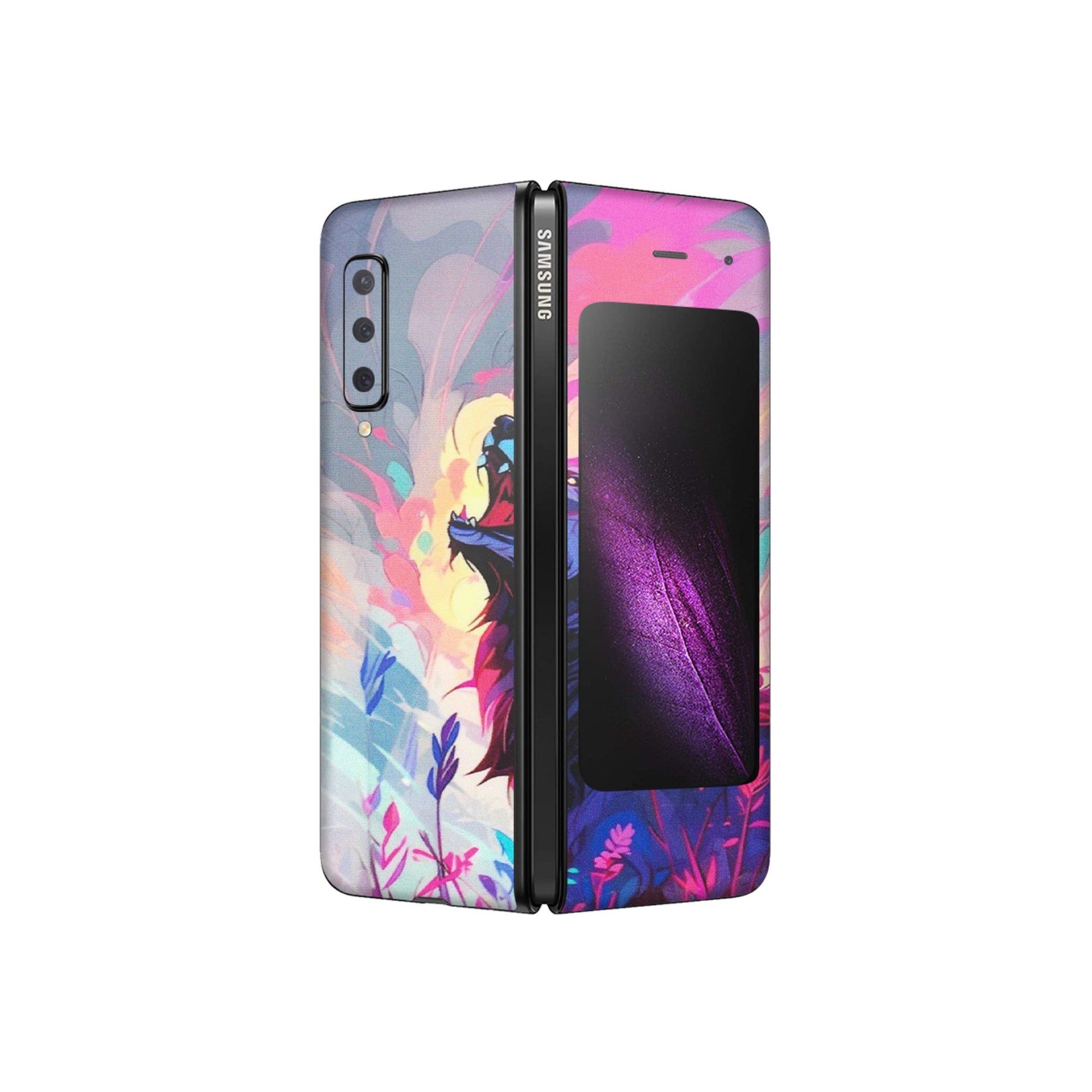 Samsung M/F/Note/Flip and C Phone Skins (All Models) - New Wild Wolf Abstract - Matte Finish (M-125) Samsung Galaxy Fold
