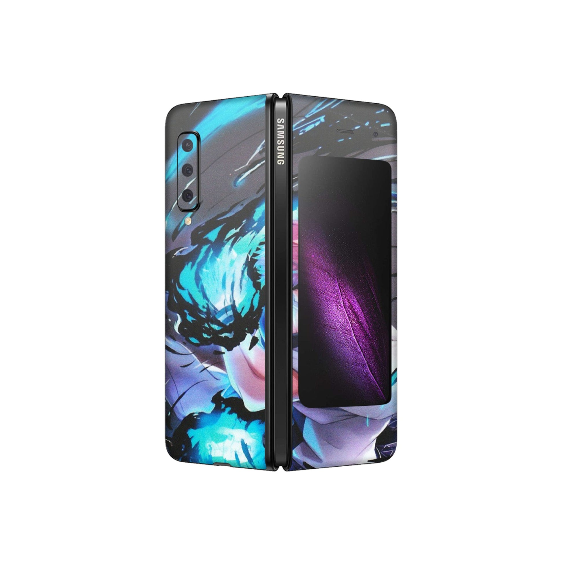 Samsung M/F/Note/Flip and C Phone Skins (All Models) - New Jujutsu Kaisen Grey Blue Anime - Matte Finish (M-127) Samsung Galaxy Fold