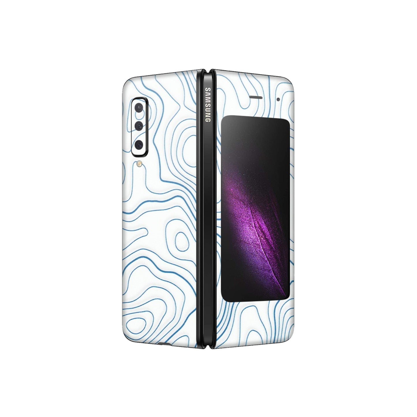 Samsung M/F/Note/Flip and C Phone Skins (All Models) - Blue And White Swirls - Matte Finish (M-139) Samsung Galaxy Fold