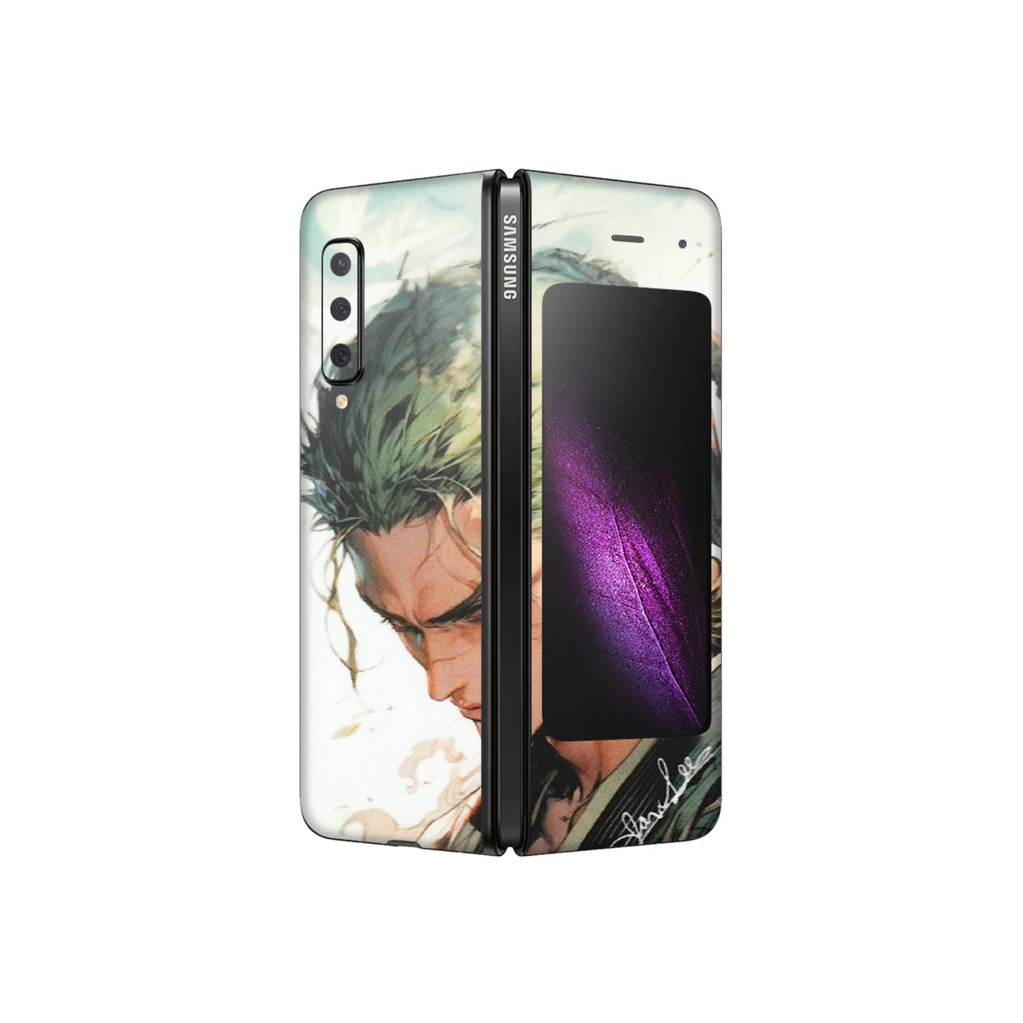 Samsung M/F/Note/Flip and C Phone Skins (All Models) - New Roronoa Zoro One Picece Anime - Matte Finish (M-140) Samsung Galaxy Fold