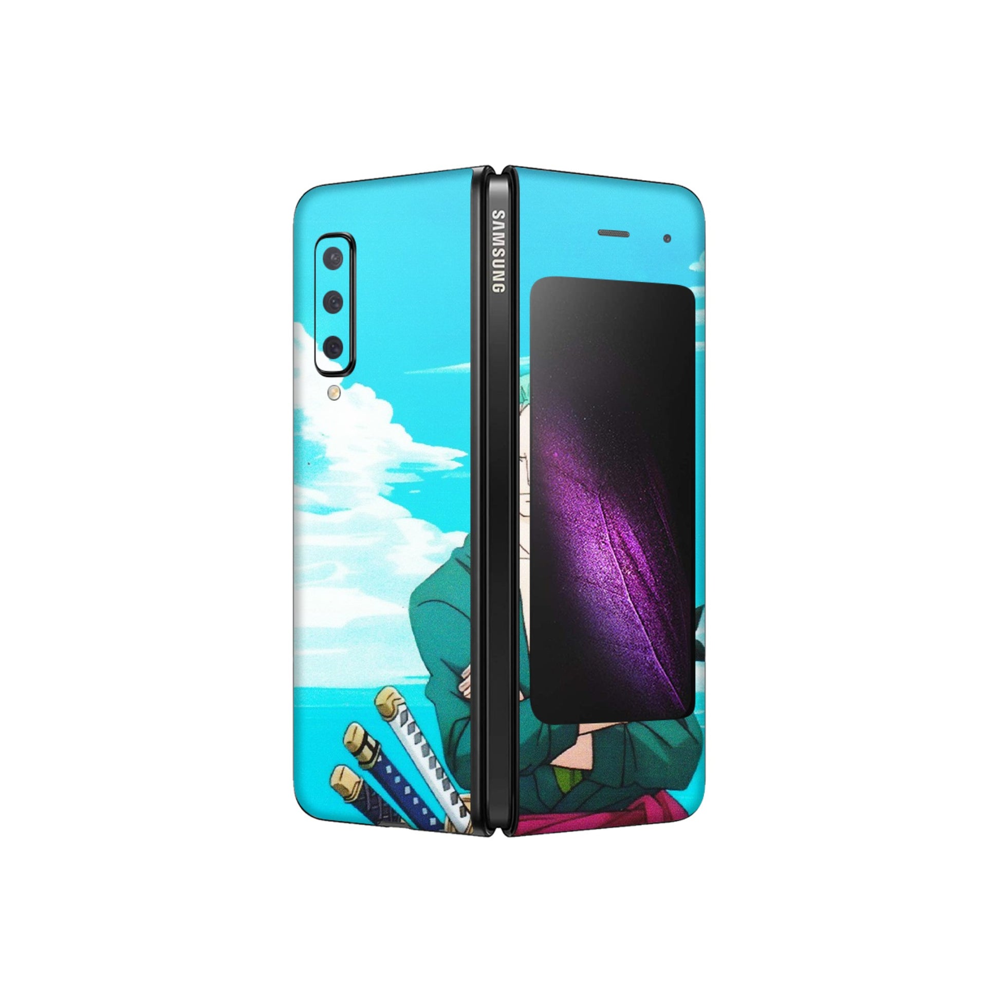 Samsung M/F/Note/Flip and C Phone Skins (All Models) - Cool Swordman Zoro Anime - Matte Finish (M-143) Samsung Galaxy Fold