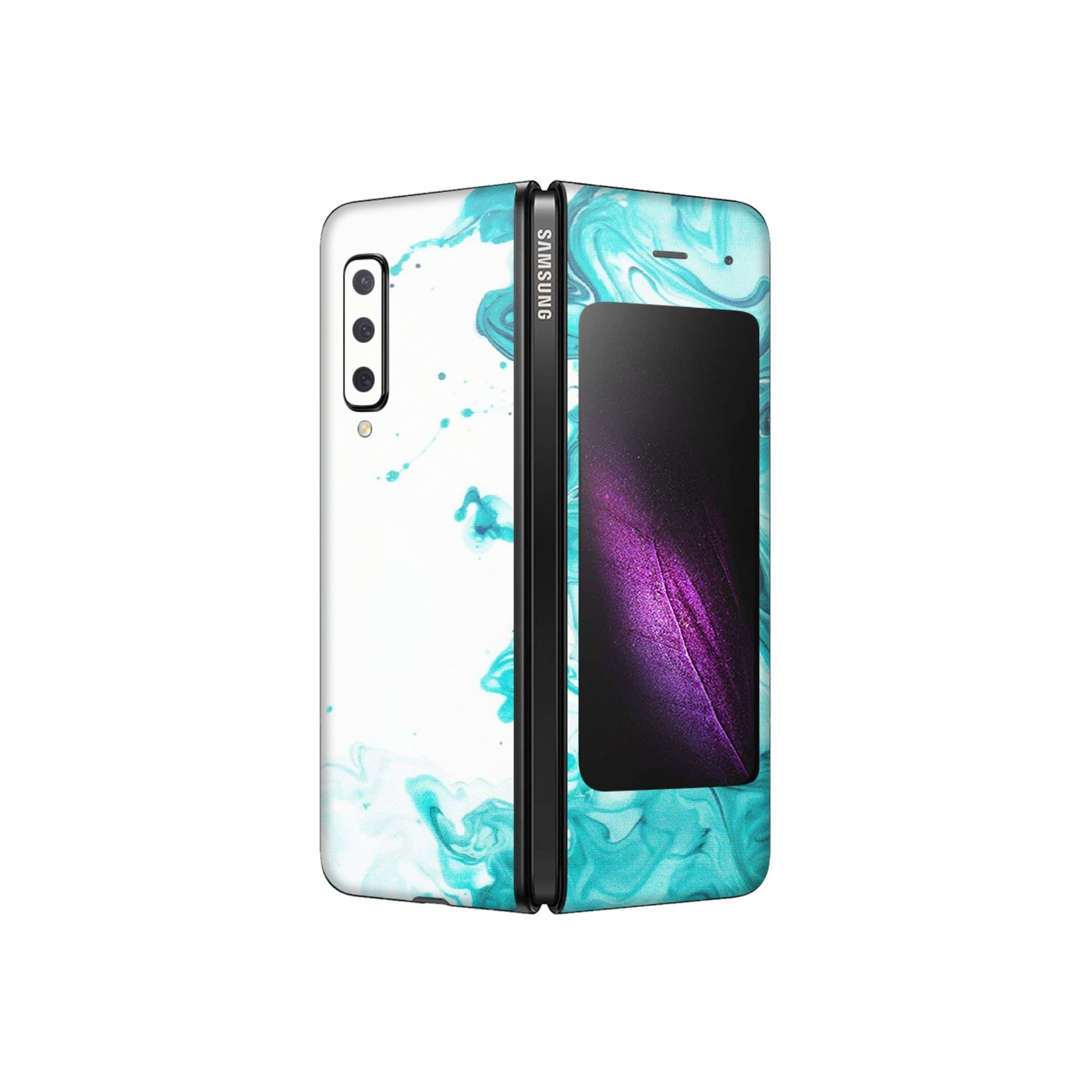 Samsung M/F/Note/Flip and C Phone Skins (All Models) - Sky Blue Abstract Colour - Matte Finish (M-146) Samsung Galaxy Fold