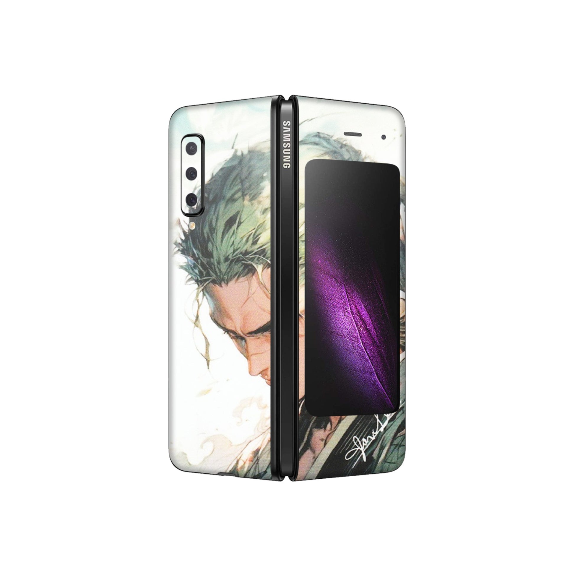 Samsung M/F/Note/Flip and C Phone Skins (All Models) - Pirate Hunter One Piece Anime - Matte Finish (M-157) Samsung Galaxy Fold