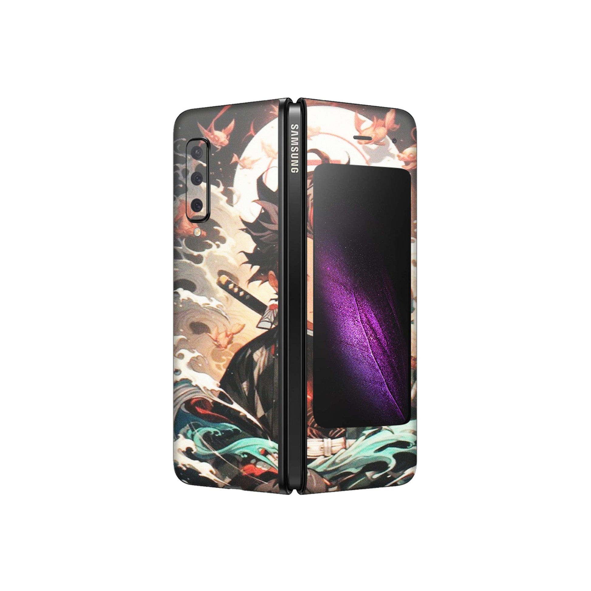 Samsung M/F/Note/Flip and C Phone Skins (All Models) - Tanjiro Demon Slayer Anime - Matte Finish (M-158) Samsung Galaxy Fold