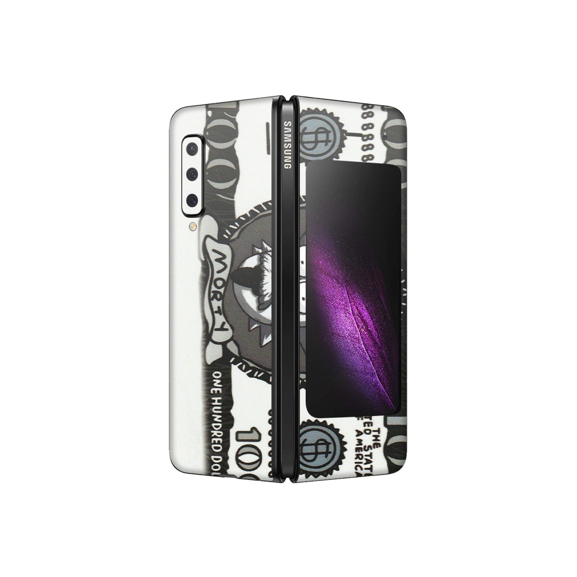Samsung M/F/Note/Flip and C Phone Skins (All Models) - Rick And Morty Hundred Dollar Anime - Matte Finish (M-161) Samsung Galaxy Fold