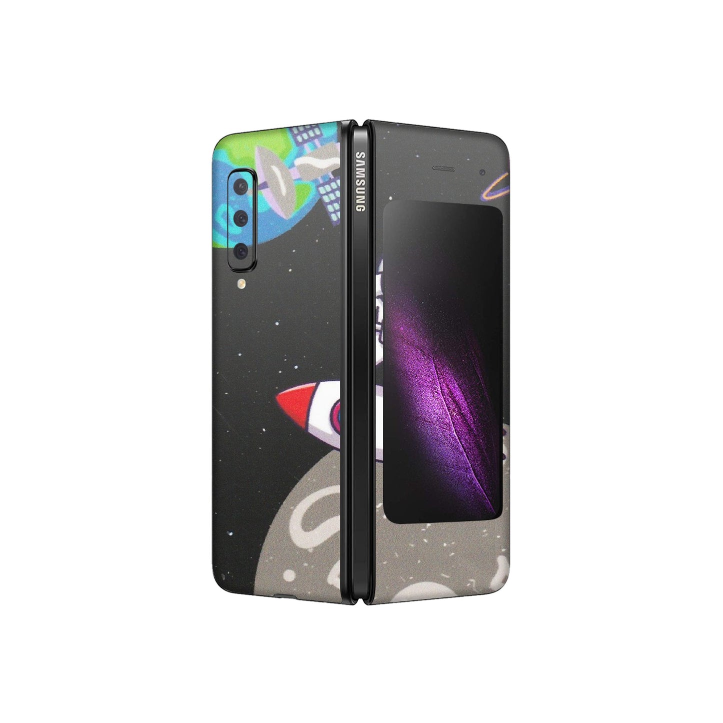 Samsung M/F/Note/Flip and C Phone Skins (All Models) - Astronaut Vibing Toon Running - Matte Finish (M-39) Samsung Galaxy Fold