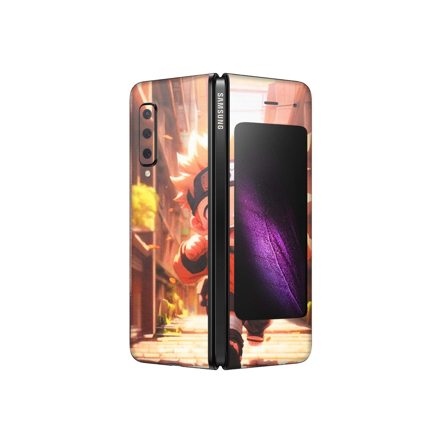 Samsung M/F/Note/Flip and C Phone Skins (All Models) - Naruto Cute Toon Running - Matte Finish (M-04) Samsung Galaxy Fold