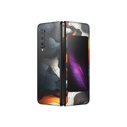 Samsung M/F/Note/Flip and C Phone Skins (All Models) - Abstract Volcanic Layers - Matte Finish (M-52) Samsung Galaxy Fold