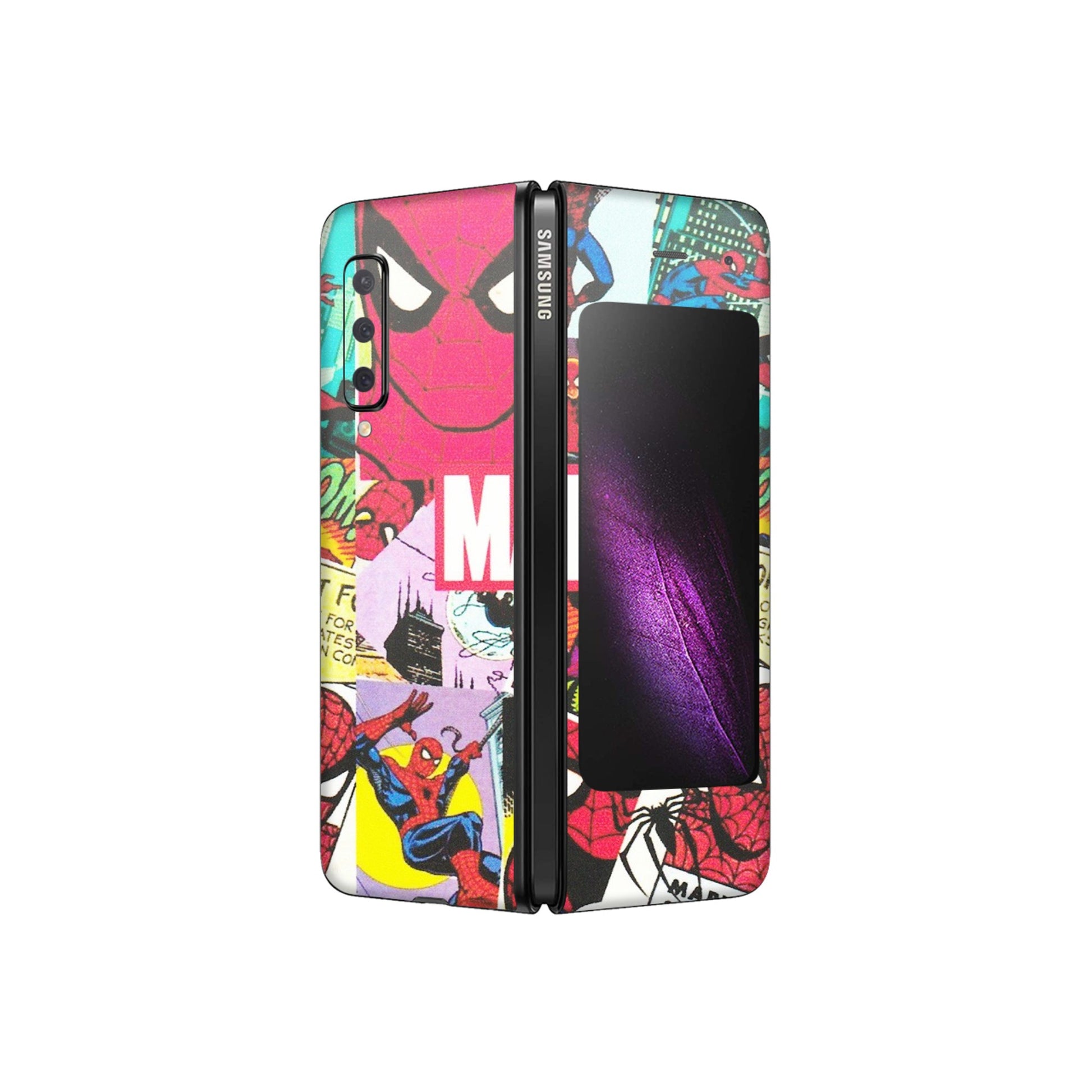 Samsung M/F/Note/Flip and C Phone Skins (All Models) - Marvel Comic Spiderman Grafitti - Matte Finish (M-72) Samsung Galaxy Fold