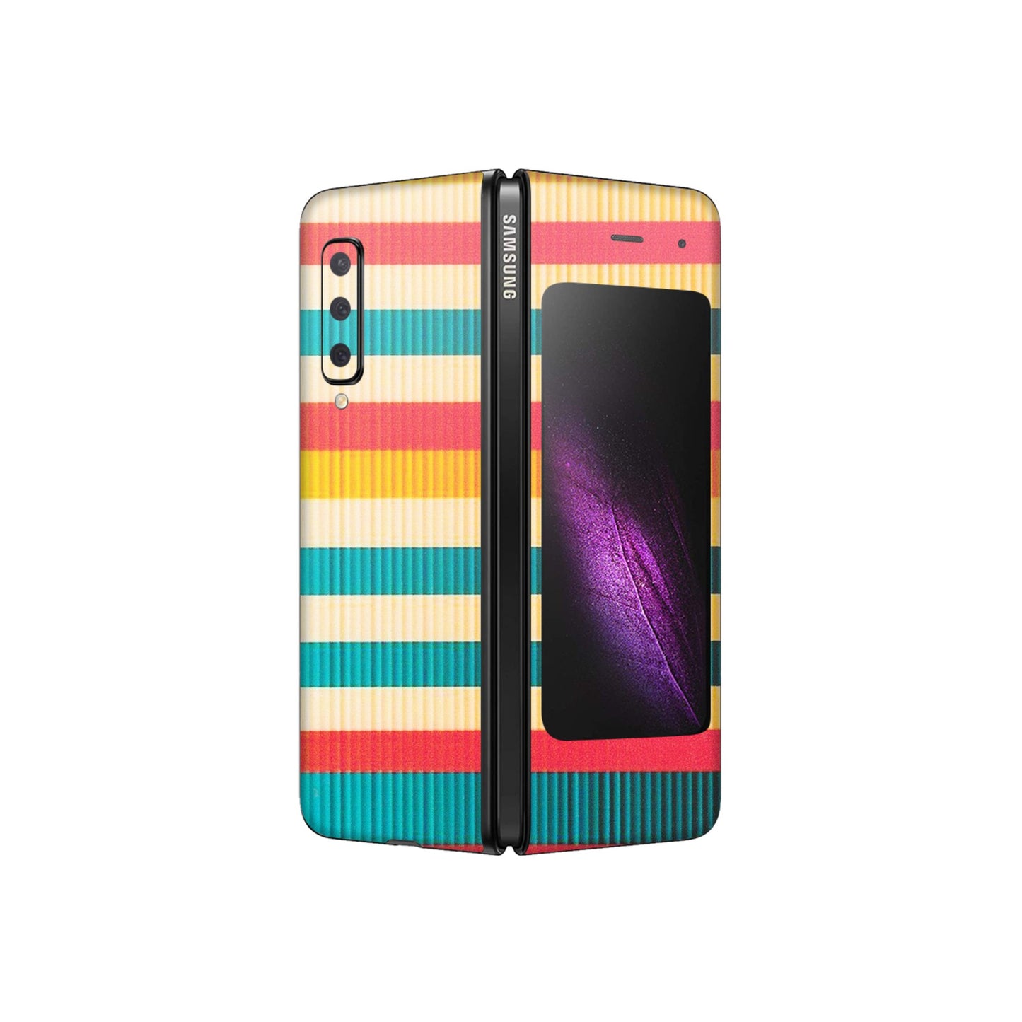 Samsung M/F/Note/Flip and C Phone Skins (All Models) - Colourful Stripes Soothing Effect - Matte Finish (M-86) Samsung Galaxy Fold