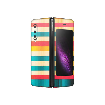 Samsung M/F/Note/Flip and C Phone Skins (All Models) - Colourful Stripes Soothing Effect - Matte Finish (M-86) Samsung Galaxy Fold