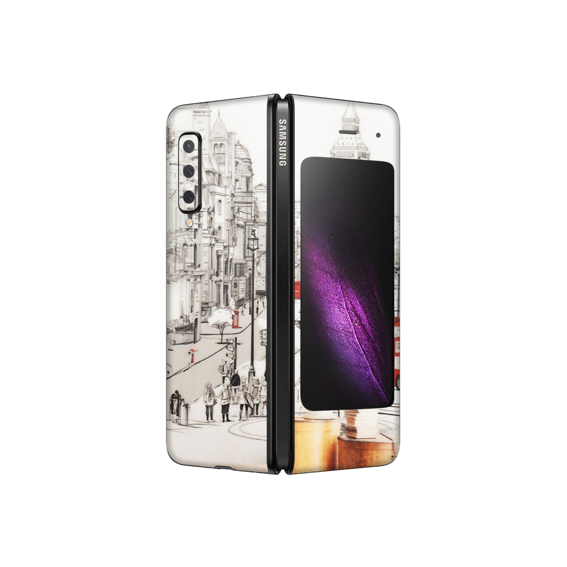 Samsung M/F/Note/Flip and C Phone Skins (All Models) - London Street - Transparent Finish (T-02) Samsung Galaxy Fold