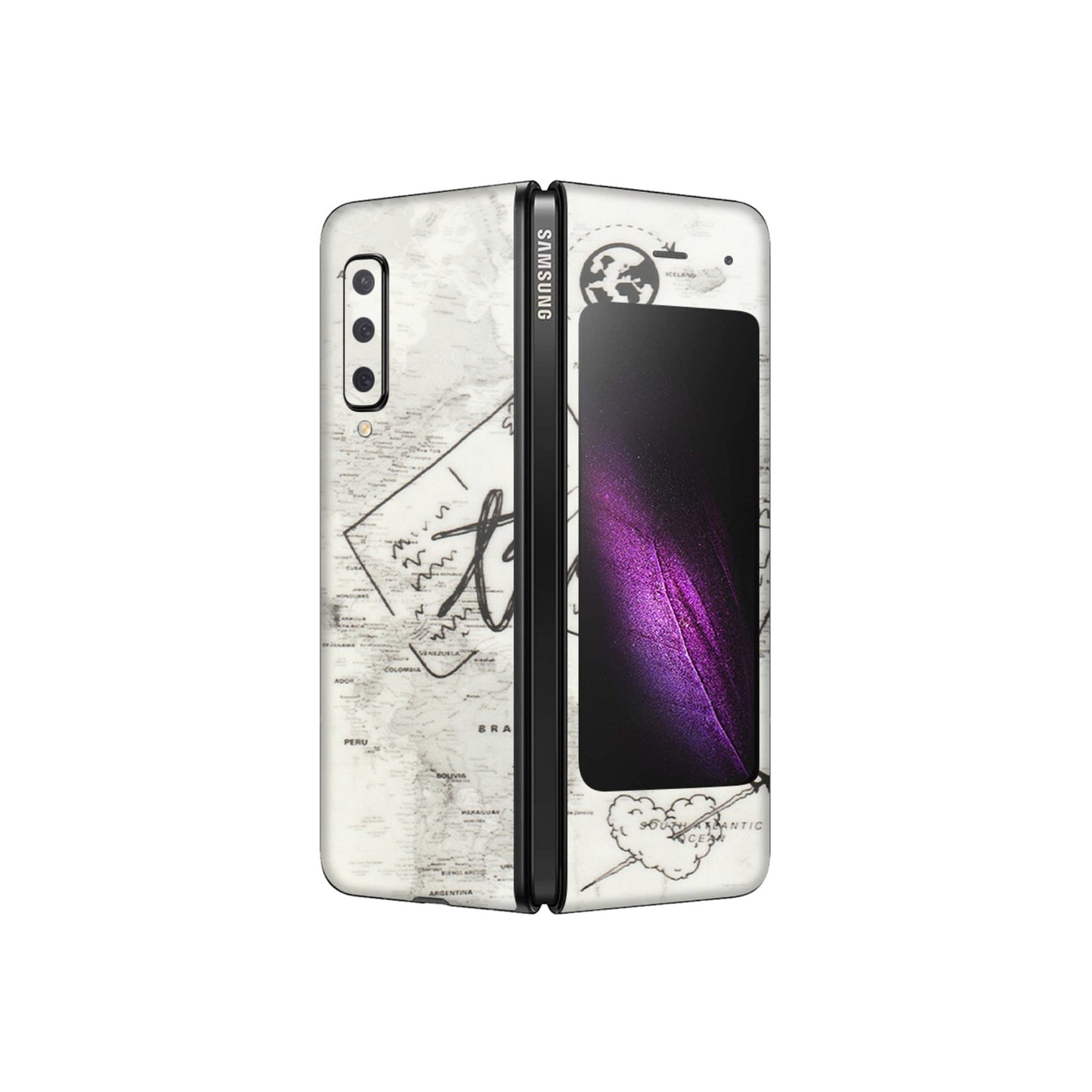 Samsung M/F/Note/Flip and C Phone Skins (All Models) - Travel Ticket - Transparent Finish (T-06) Samsung Galaxy Fold