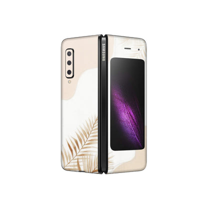 Samsung M/F/Note/Flip and C Phone Skins (All Models) - Gold Petals Abstract - Transparent Finish (T-08) Samsung Galaxy Fold