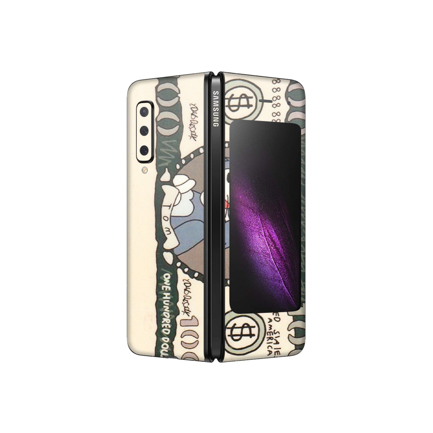 Samsung M/F/Note/Flip and C Phone Skins (All Models) - One Hundred Dollar Tom - Transparent Finish (T-16) Samsung Galaxy Fold