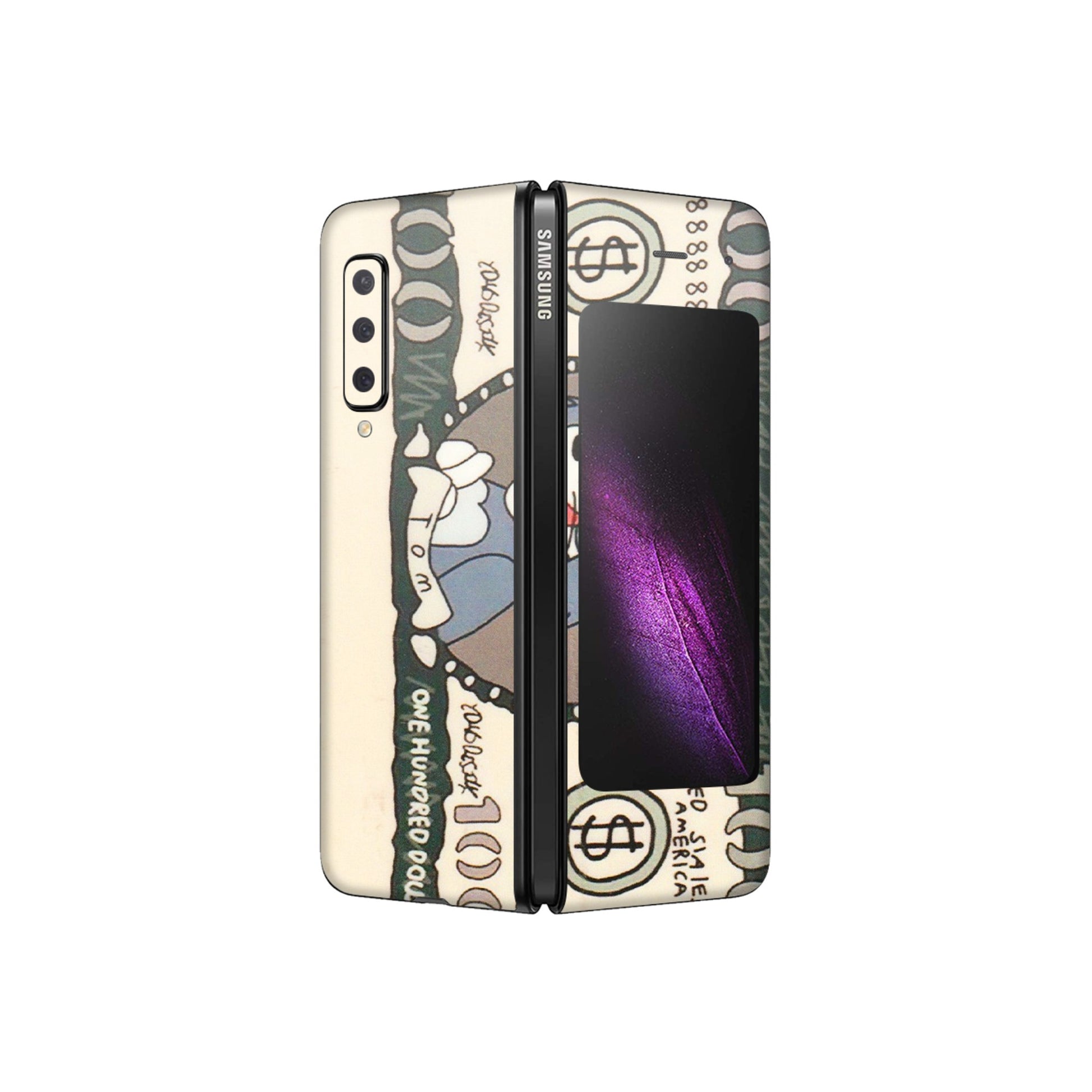 Samsung M/F/Note/Flip and C Phone Skins (All Models) - One Hundred Dollar Tom - Transparent Finish (T-16) Samsung Galaxy Fold