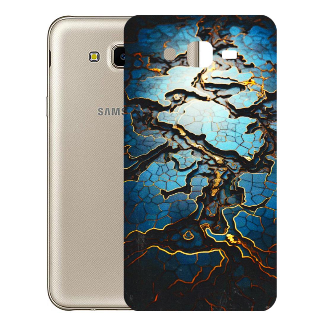 Samsung M/F/Note/Flip and C Phone Skins (All Models) - Blue Gold Abstract - 3D Embossed Finish (L-11) Samsung Galaxy J7 Next