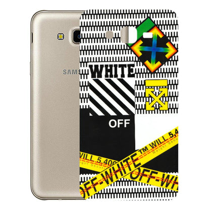 Samsung M/F/Note/Flip and C Phone Skins (All Models) - White Off Abstract - 3D Embossed Finish (L-172) Samsung Galaxy J7 Next