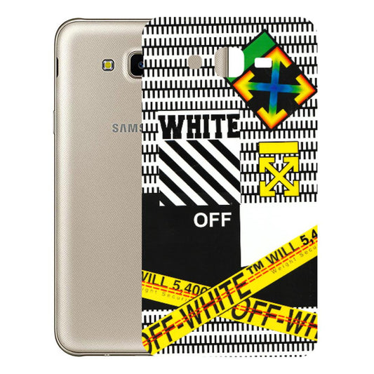 Samsung M/F/Note/Flip and C Phone Skins (All Models) - White Off Abstract - 3D Embossed Finish (L-172) Samsung Galaxy J7 Next