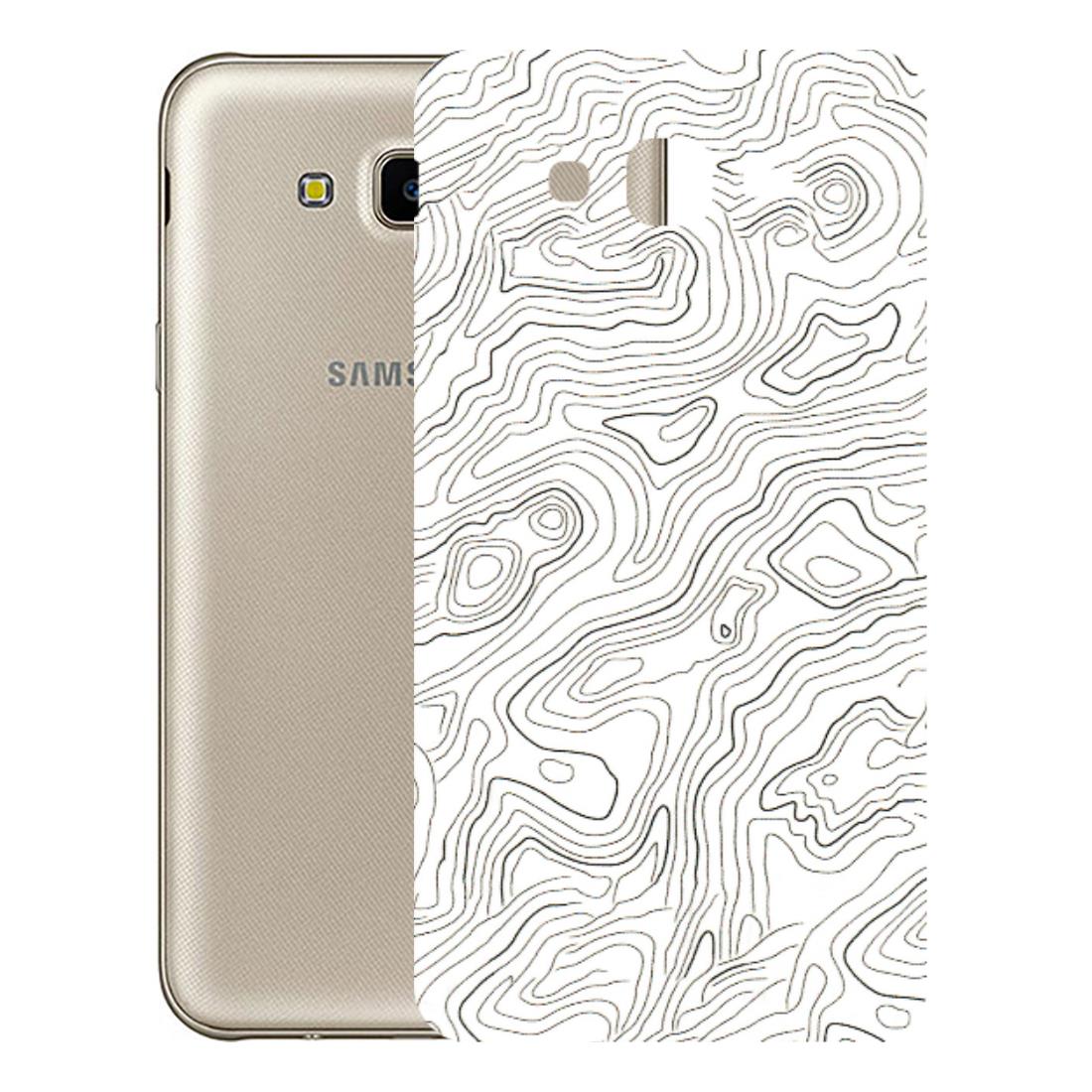 Samsung M/F/Note/Flip and C Phone Skins (All Models) - White Black Swirls - 3D Embossed Finish (L-219) Samsung Galaxy J7 Next