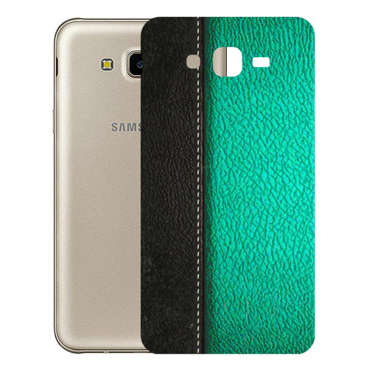 Samsung M/F/Note/Flip and C Phone Skins (All Models) - Black Green Dual Leather Stich - 3D Embossed Finish (L-233) Samsung Galaxy J7 Next