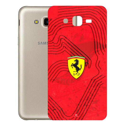 Samsung M/F/Note/Flip and C Phone Skins (All Models) - Red Ferrari Logo Stylish - 3D Embossed Finish (L-238) Samsung Galaxy J7 Next