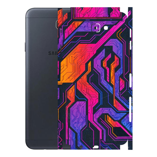 Samsung M/F/Note/Flip and C Phone Skins (All Models) - Tech Circuits Futuristic - 3D Embossed Finish (L-07) Samsung Galaxy J7 Prime