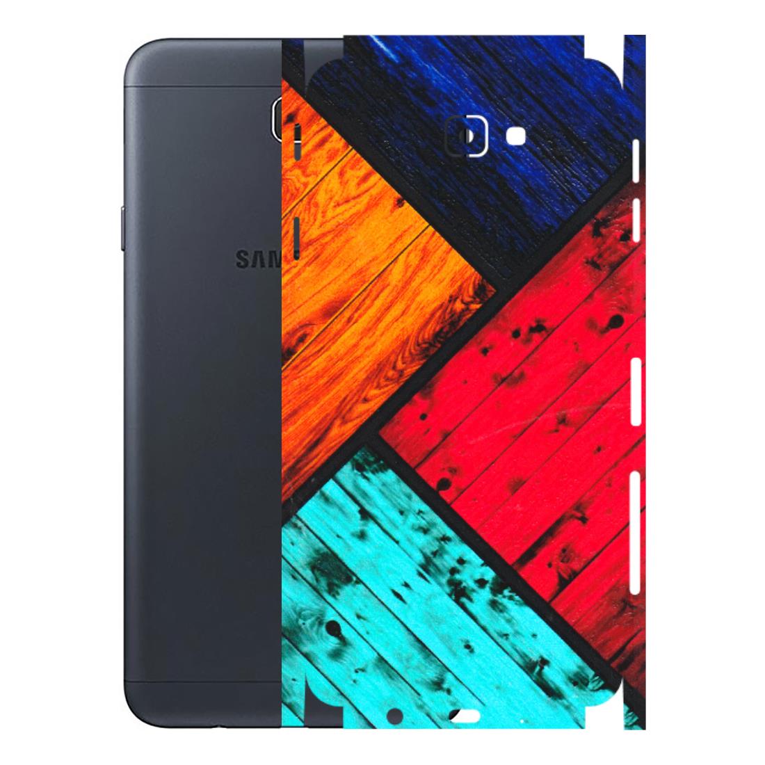 Samsung M/F/Note/Flip and C Phone Skins (All Models) - Colourful Wood Panels Abstract - 3D Embossed Finish (L-09) Samsung Galaxy J7 Prime